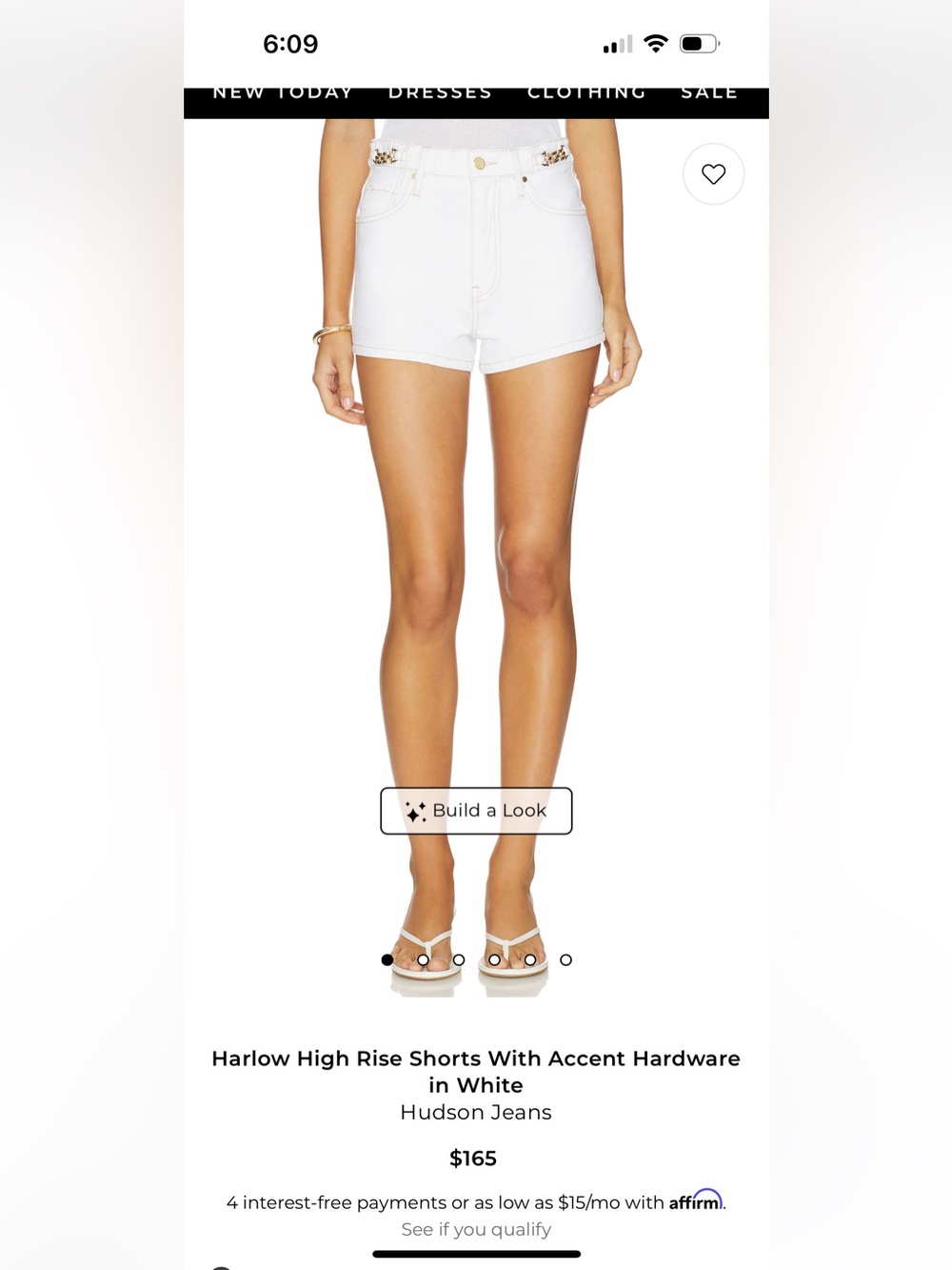 Hudson Jeans Harlow High Rise Shorts With Accent Hardware in White